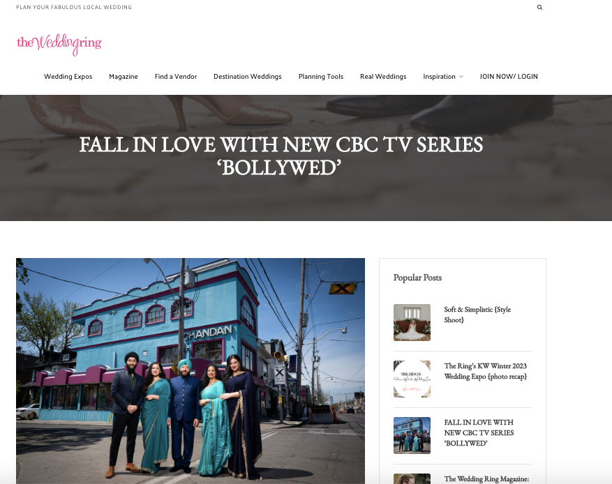 FALL IN LOVE WITH NEW CBC TV SERIES ‘BOLLYWED’