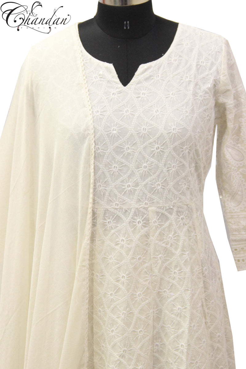 White best sale anarkali kurta