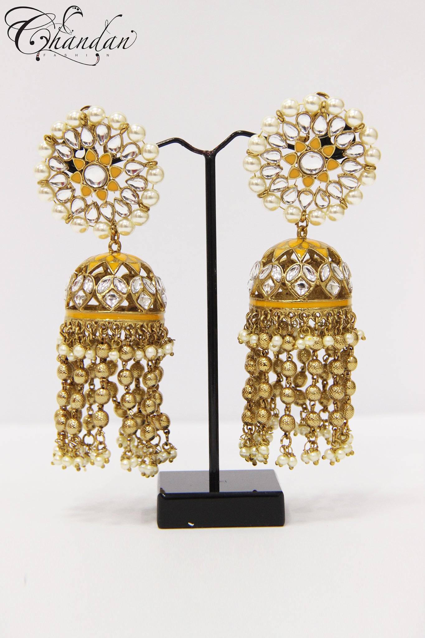 Polki jhumki earrings