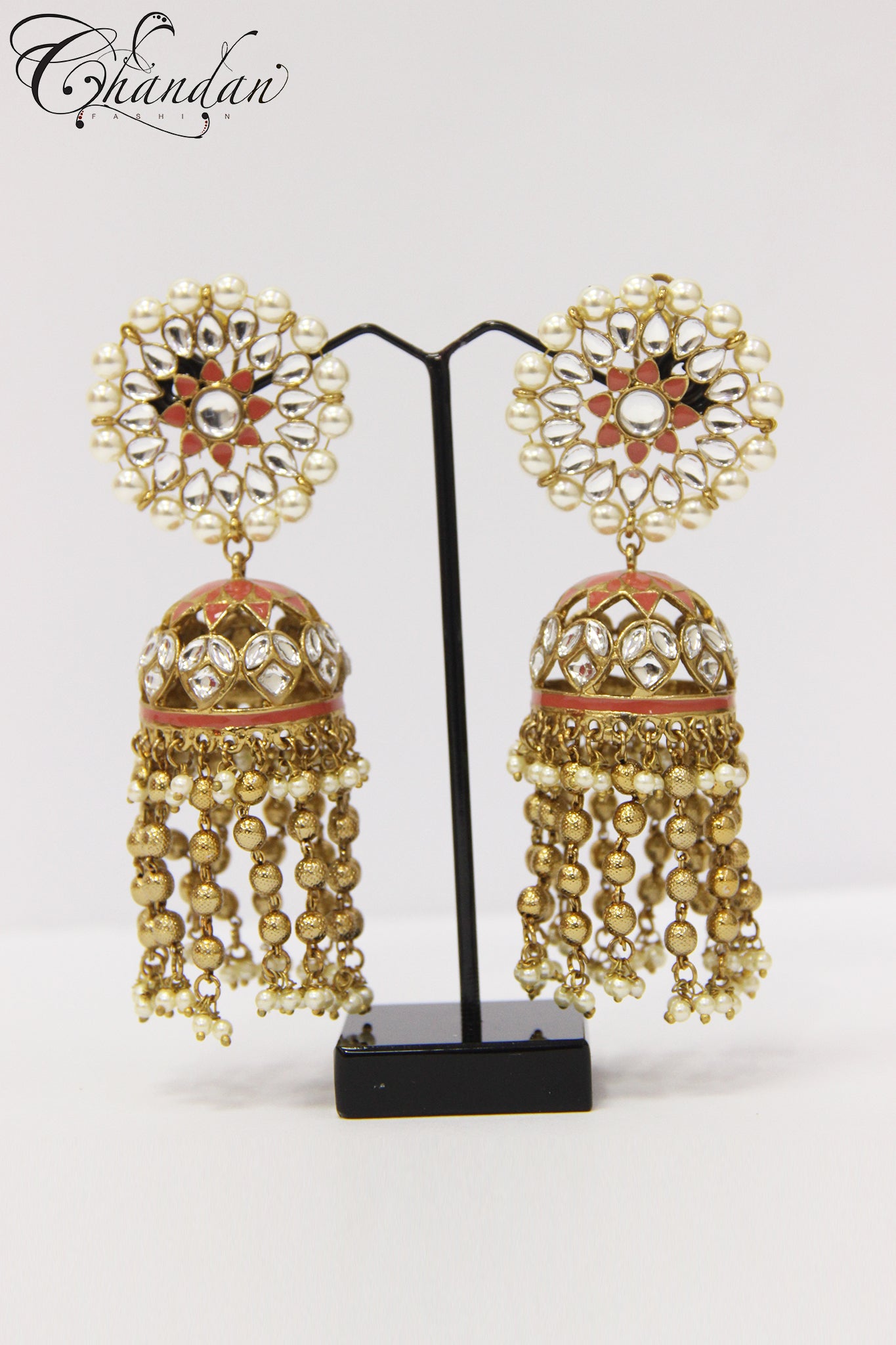 Polki jhumki earrings