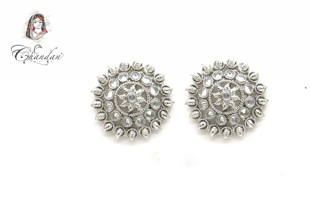 Silver Earings With Stones