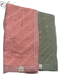 shimmer saree with heavy handwork and threadwork