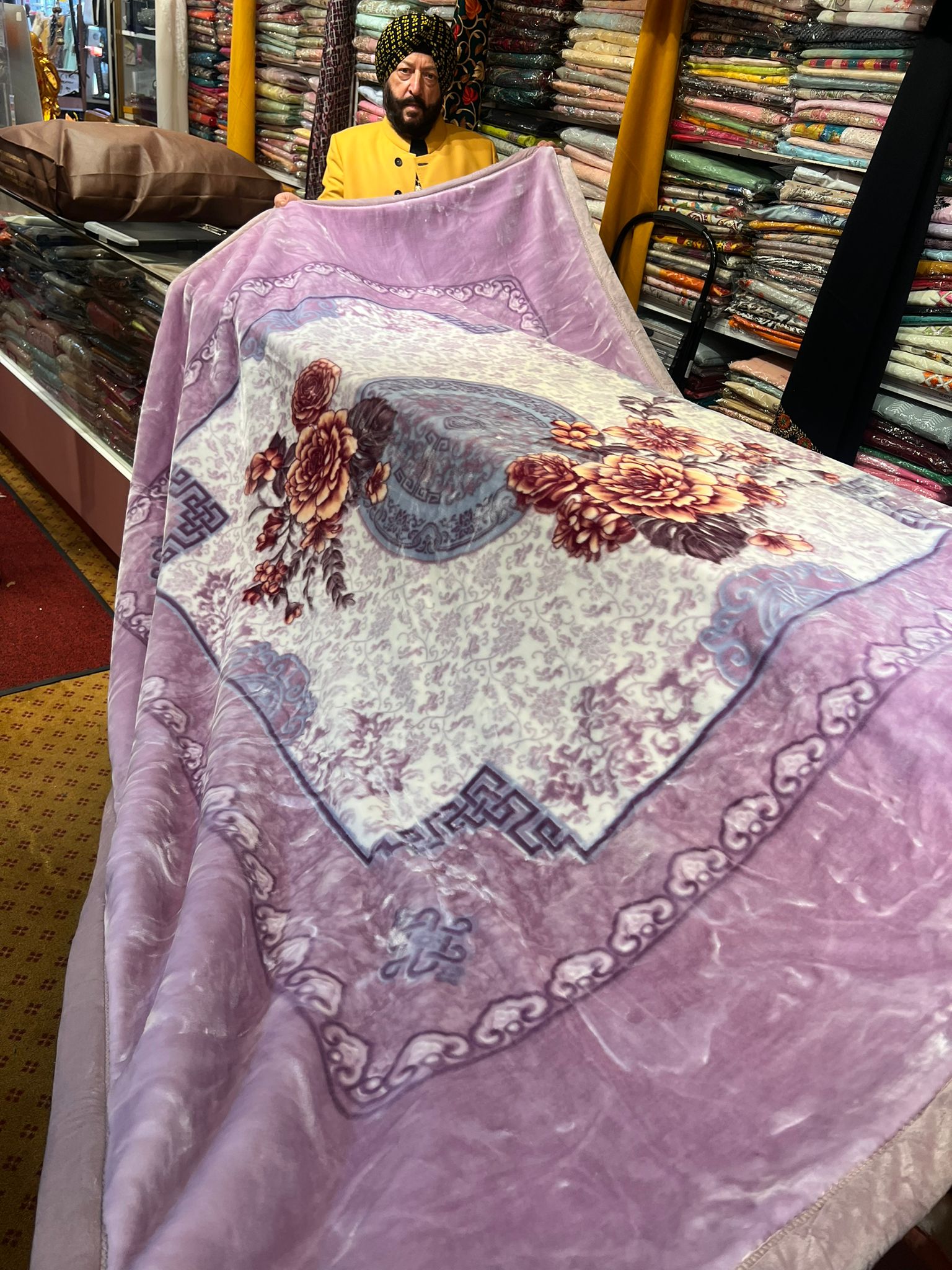 Lilac Floral Kuki Blanket