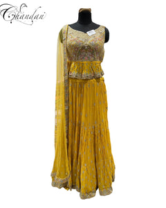 yellow peplum choli