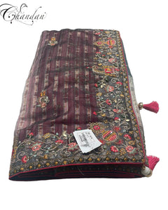 Tissue Banarsi saree with embroidery