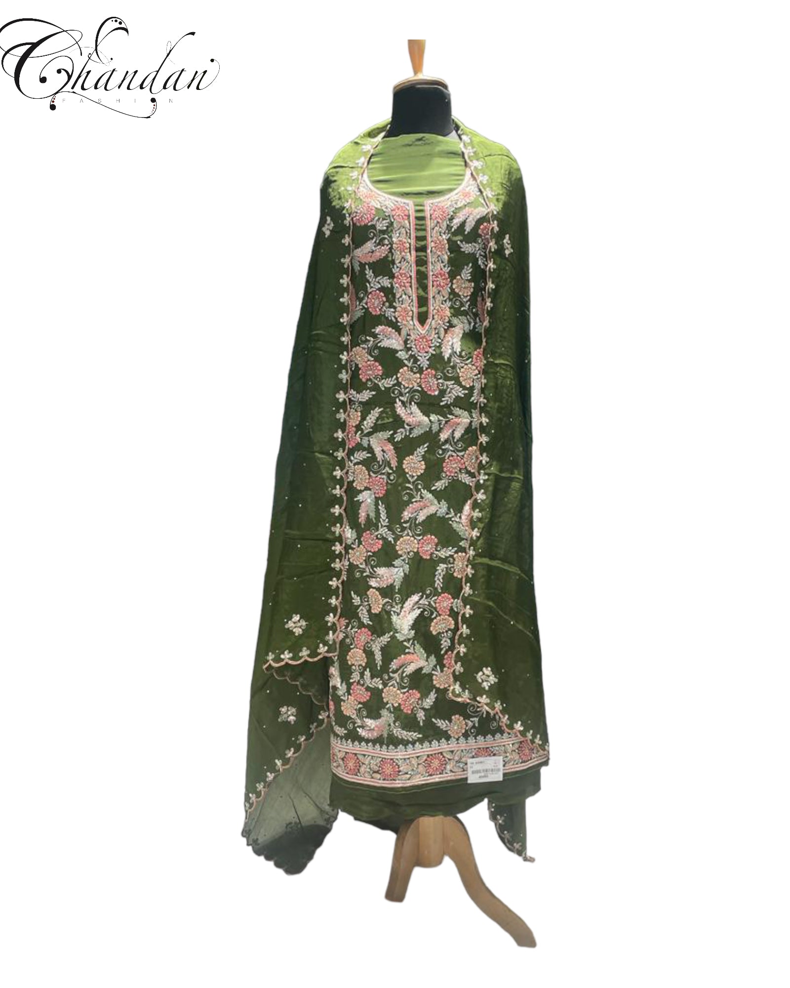 unstiched suit crape handwork heavy front handwork