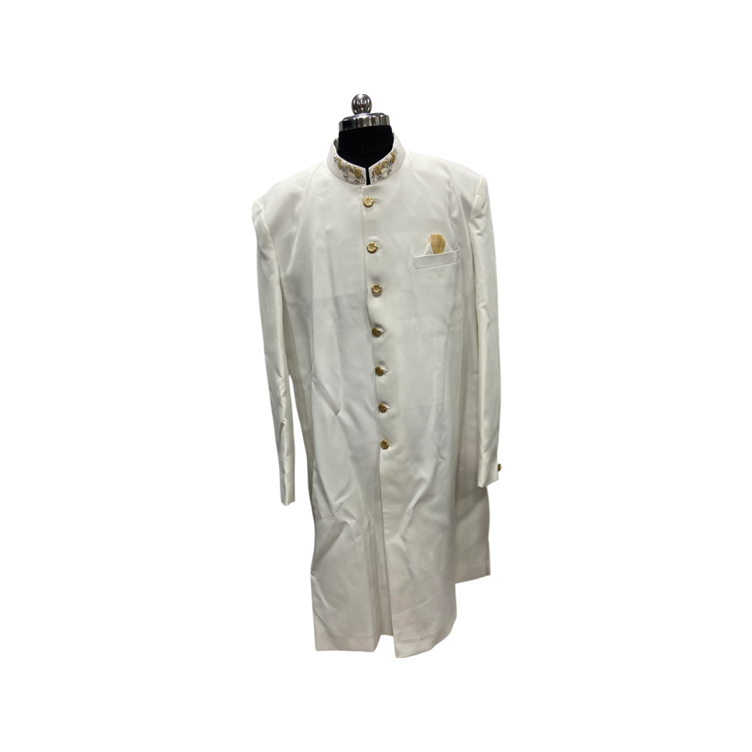 Men's Wear White Colour Sherwani Suit