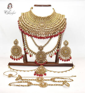 Gold Bridal Set w/ stone and bead work