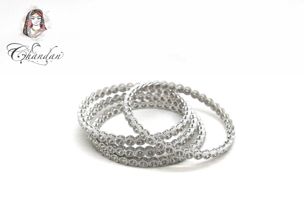 Silver Bangles with stones