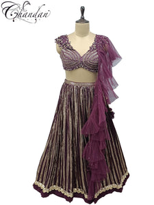 Women's Partywear Purple Lehenga Choli