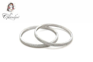 Silver Bangles with Stones