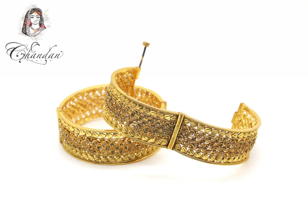 Gold Bangles with Screw Fasteners
