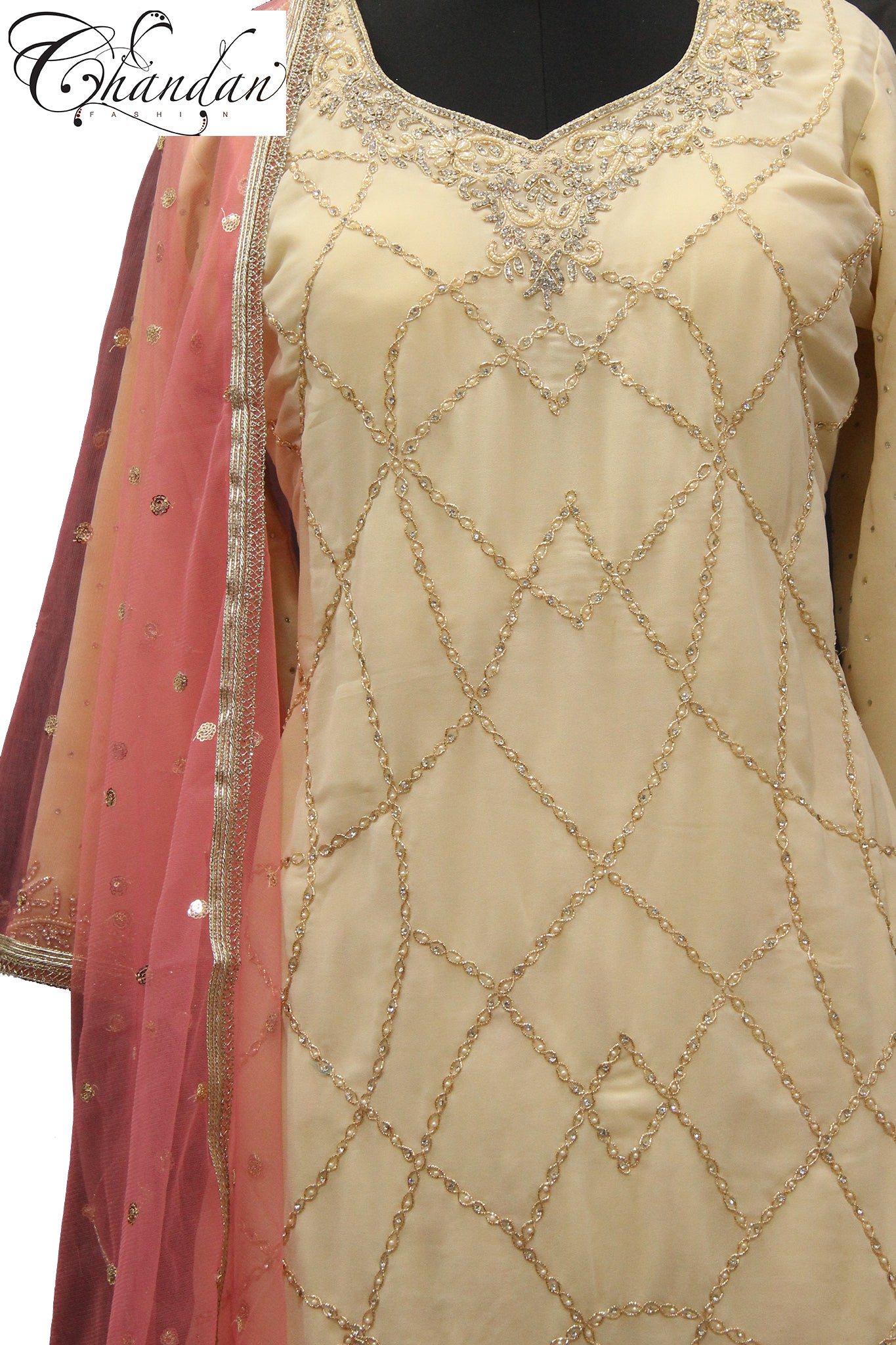 Contrast salwar suit with embroidery