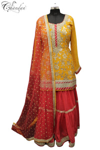Sharara Suit with Zari Emb.