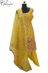 Salwar Suit With Contrast Thread Emb.