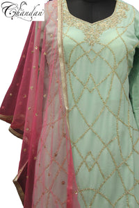 Contrast salwar suit with embroidery