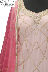 Contrast salwar suit with embroidery