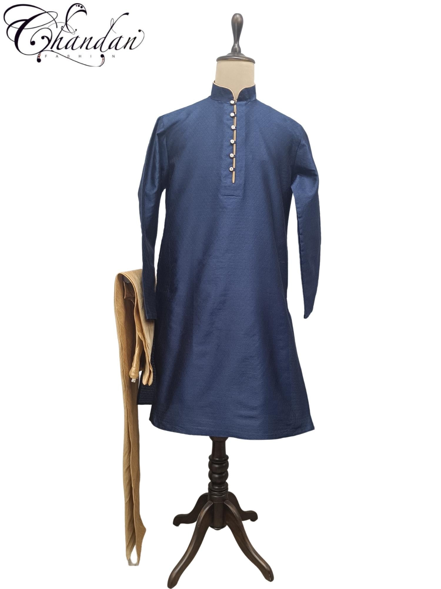 Men's Navy Blue Kurta Pyjama