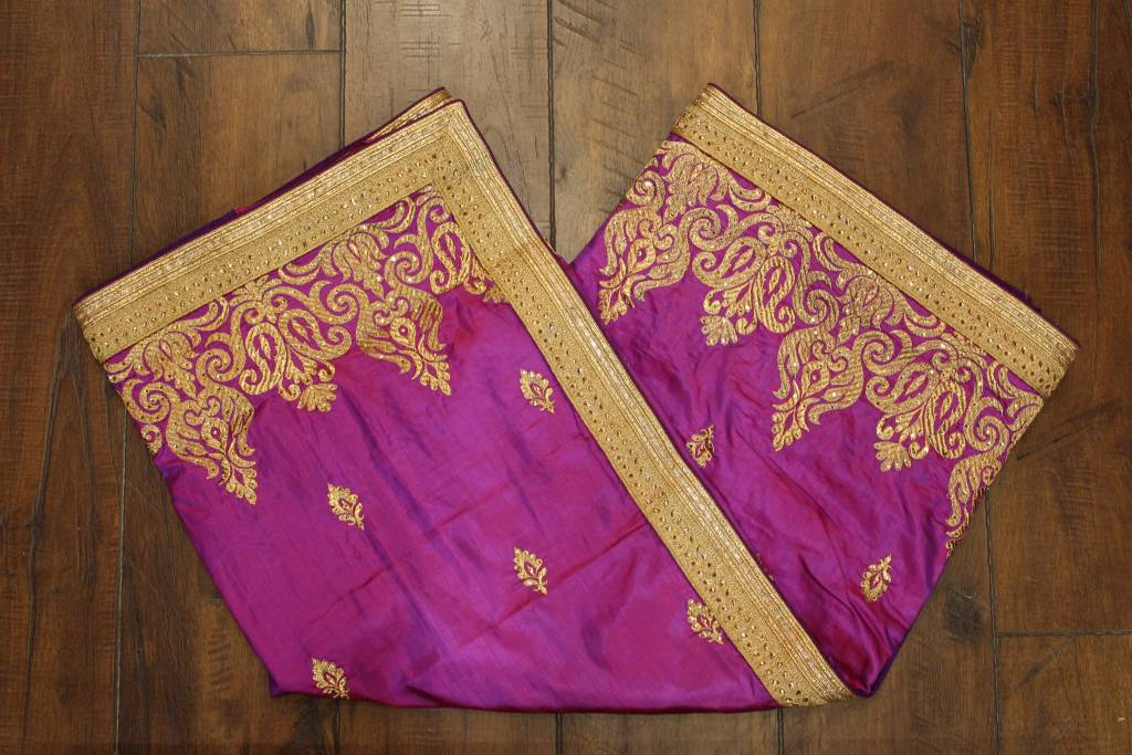 Purple and Gold Silk Saree