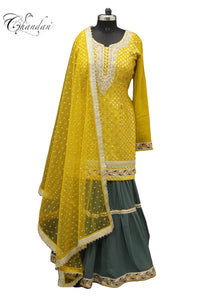 Sharara Suit with Zari Emb.