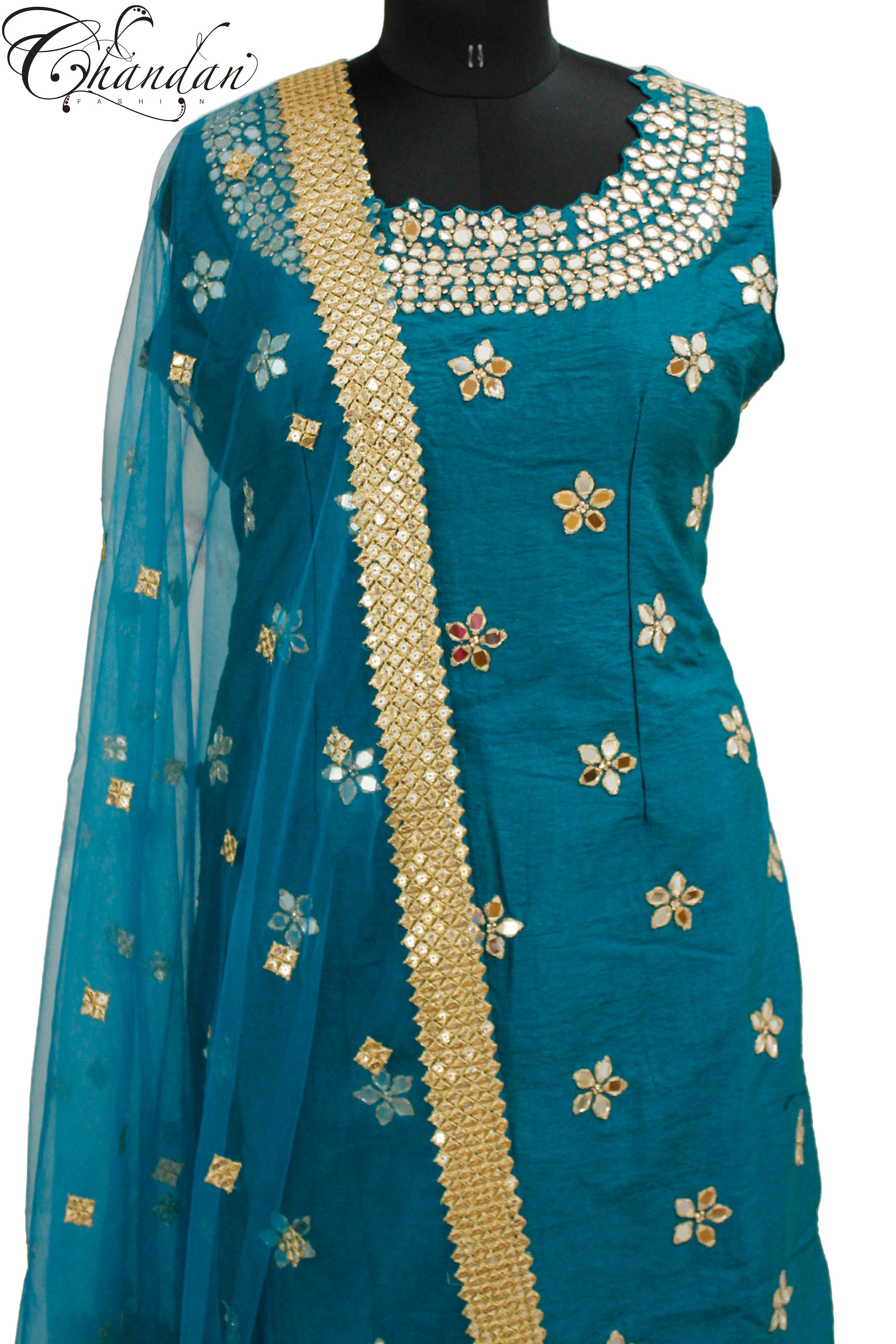 Sharara Suit With Zari And Sequence Emb.