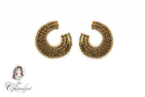 Gold Earings With White Stones