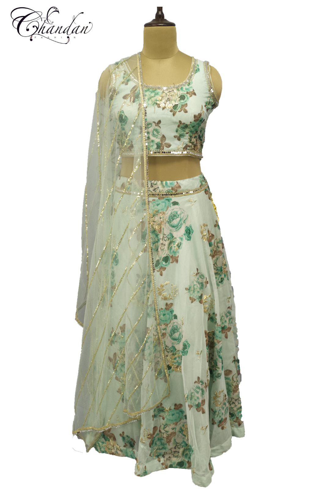 Women's Organza Partywear Lehanga Choli Set