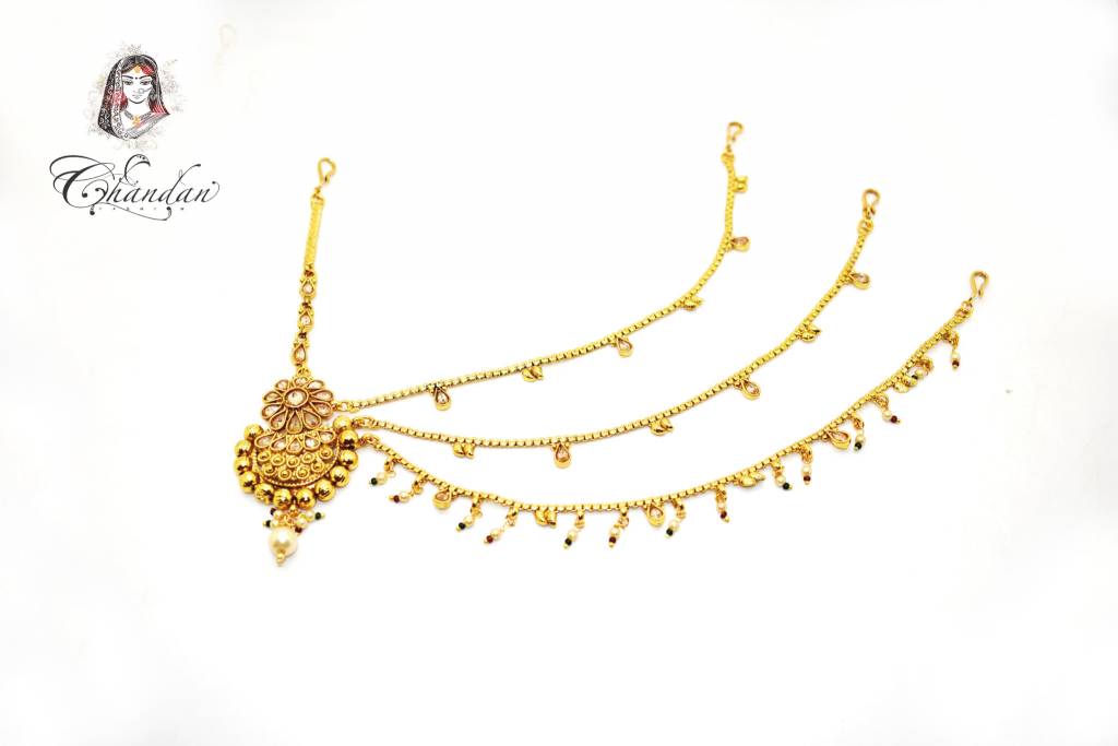 Gold Tikka w/ one side chains