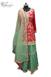 Sharara Suit with Zari Emb.