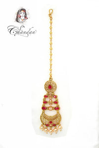 Gold Tikka w/ pink stones