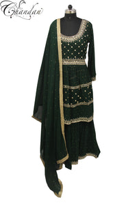 Mirror And Zari Emb. Sharara Suit