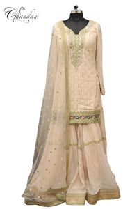 Sharara Suit with Zari Emb.