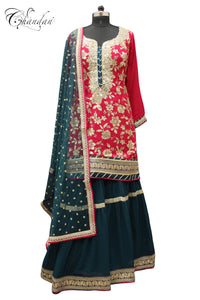 Sharara Suit with Zari Emb.