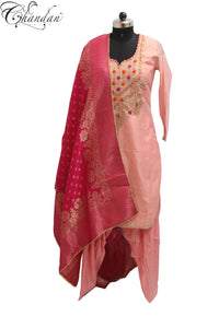 Contrast Salwar Suit With Zari emb.