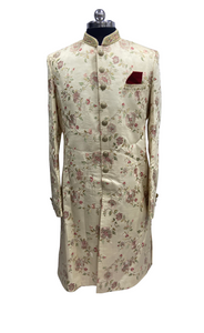 Men's Bridal Sherwani on Pure Handloom Brocade Silk