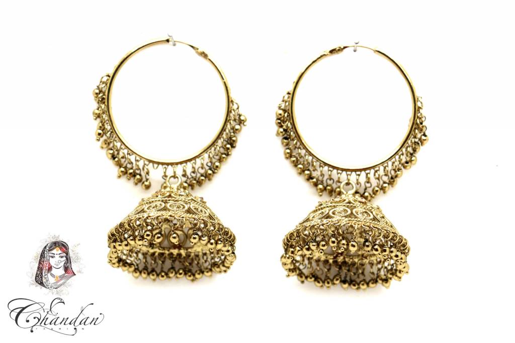 Gold Earrings With Golden Pearls