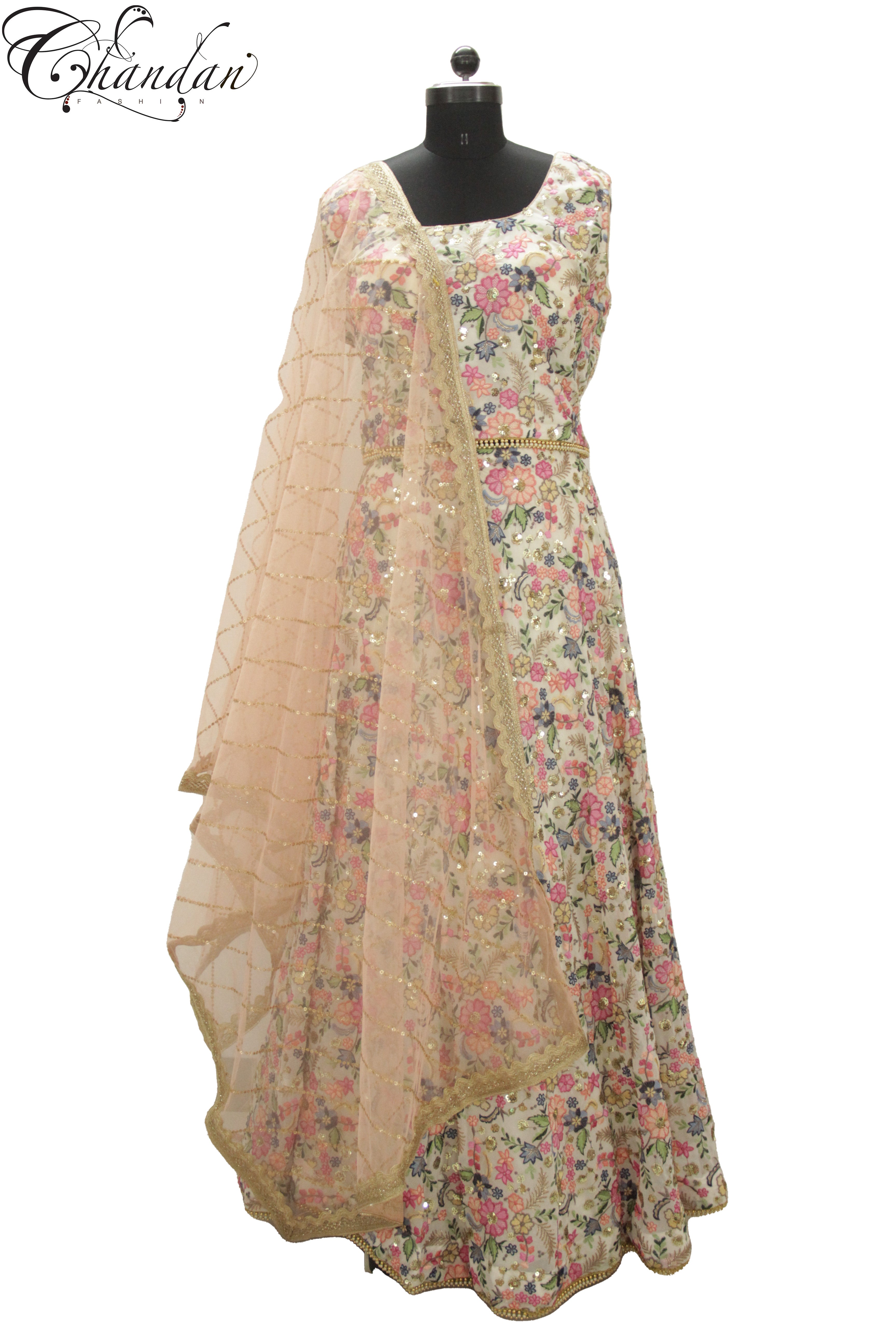 Floral Lehenga Choli With Contrast Dupatta