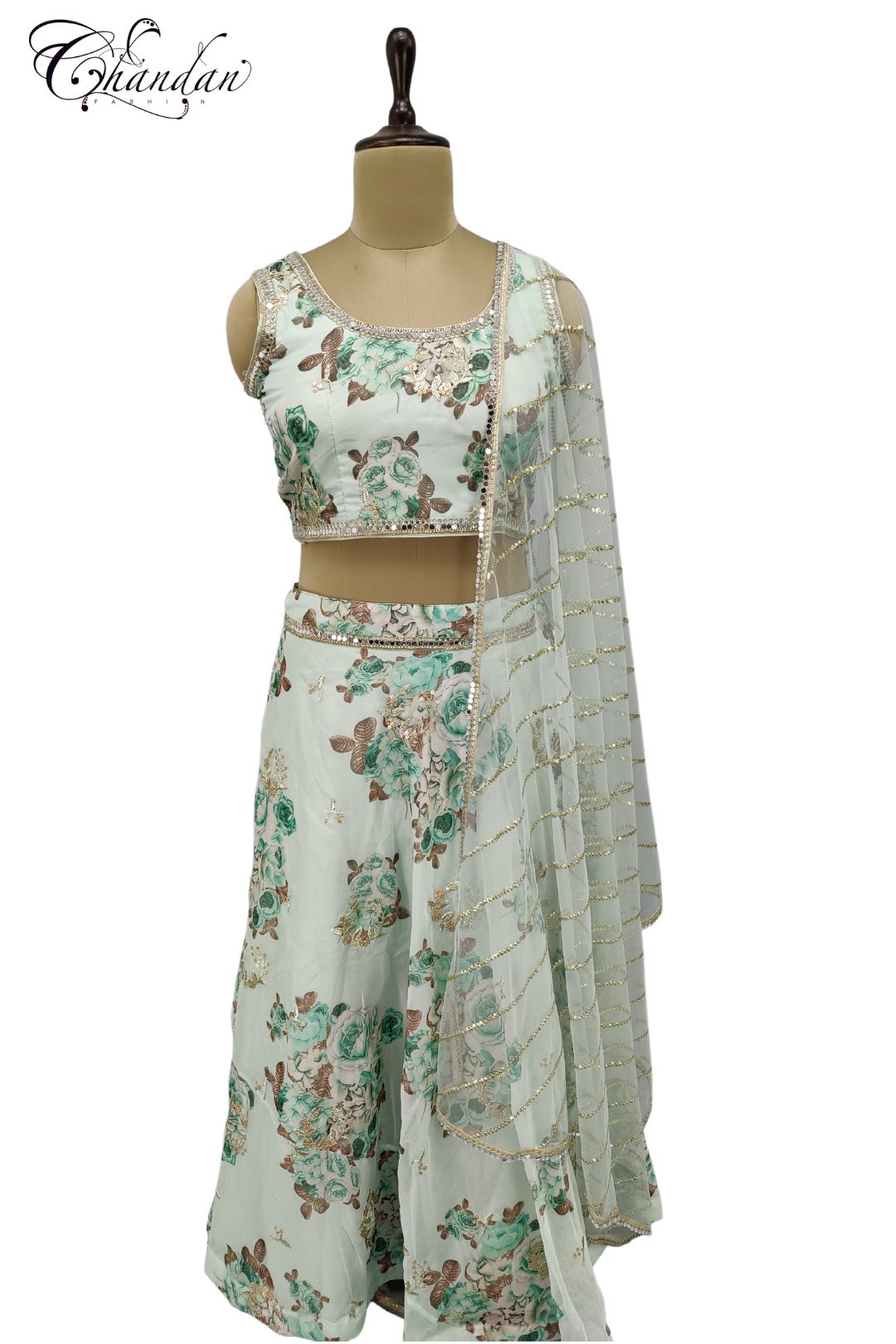 Women's Organza Partywear Lehanga Choli Set