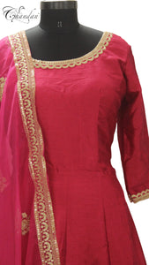 Churidaar Suit Set With Zari lace Work