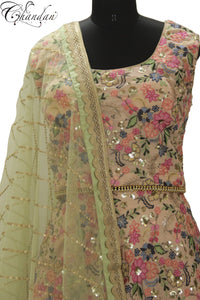 Floral Lehenga Choli With Contrast Dupatta