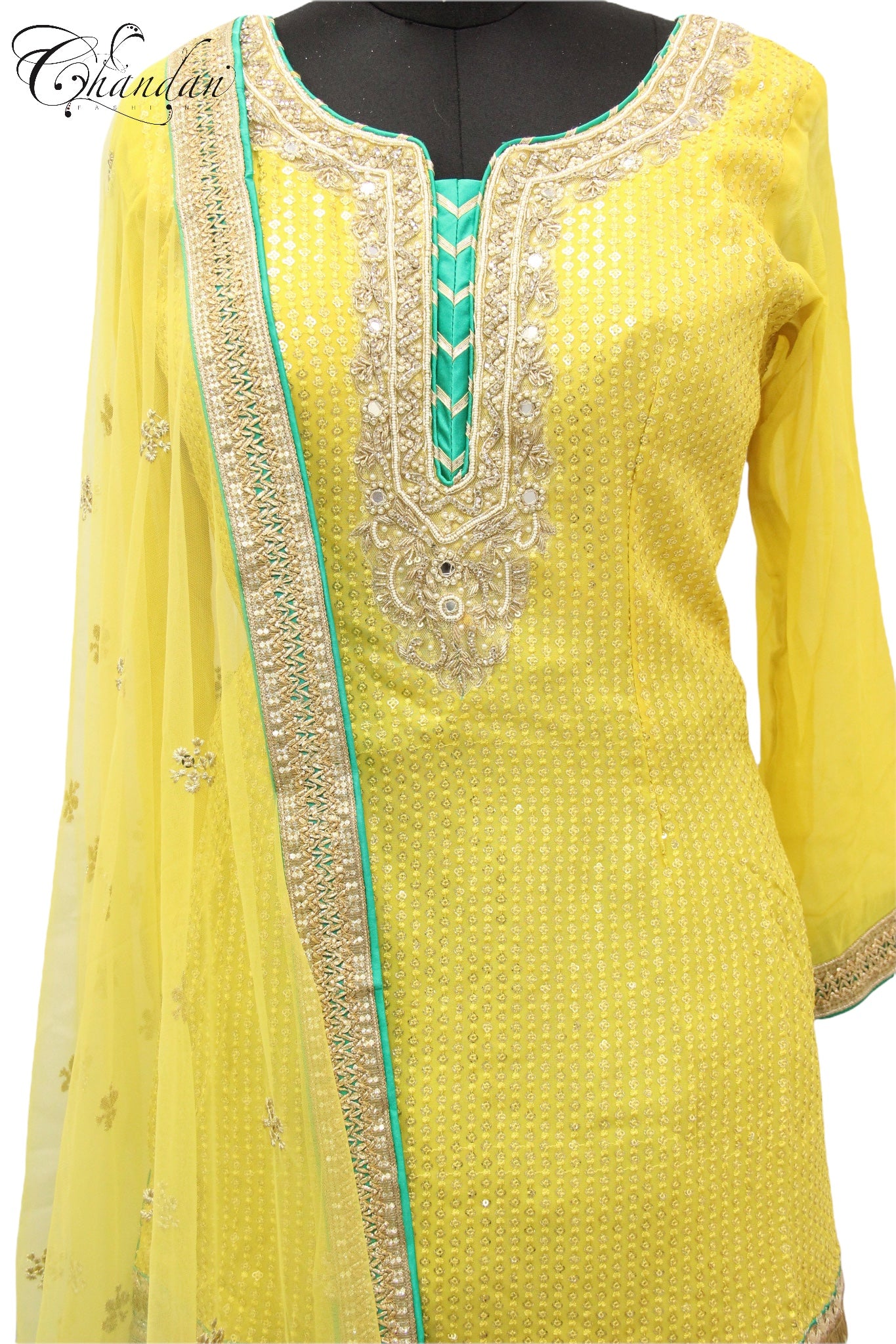 Salwar Suit With Golden Emb.