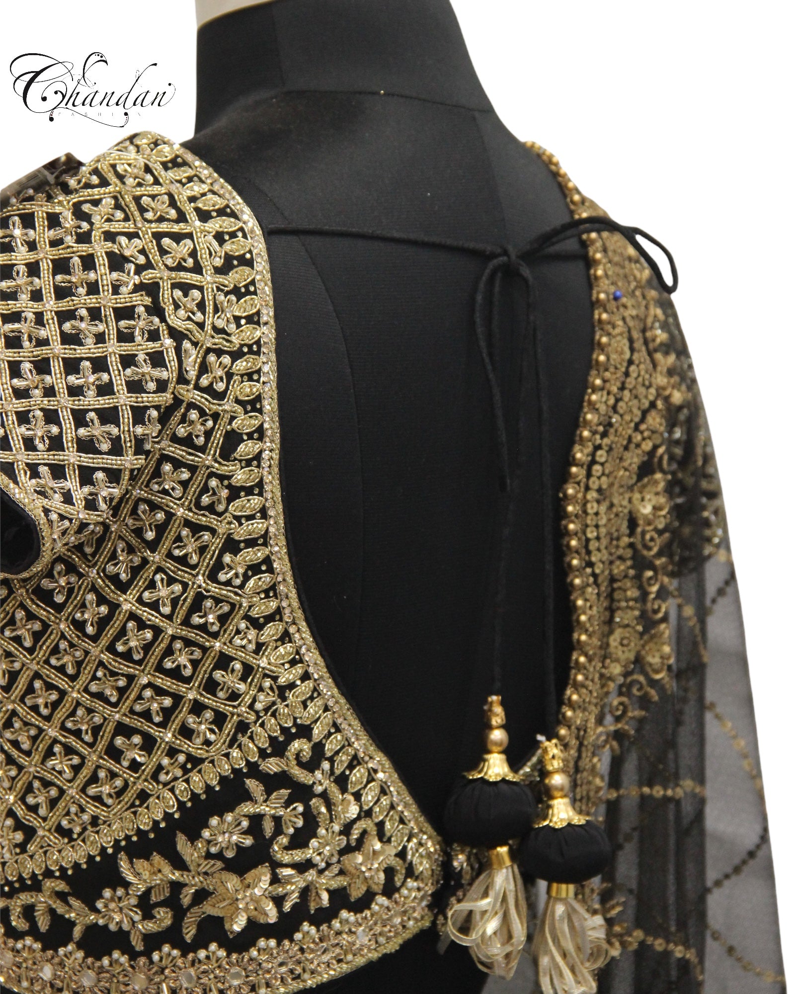 Black Color Lehenga Choli With Zari Emb.