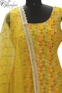Salwar Suit With Contrast Thread Emb.