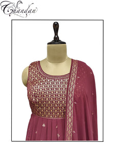 Women's Flared georgette suit embellished with Sequence work