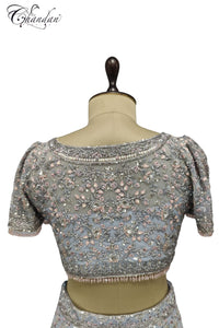 Women's heavy net embroidered partywear lehenga choli set