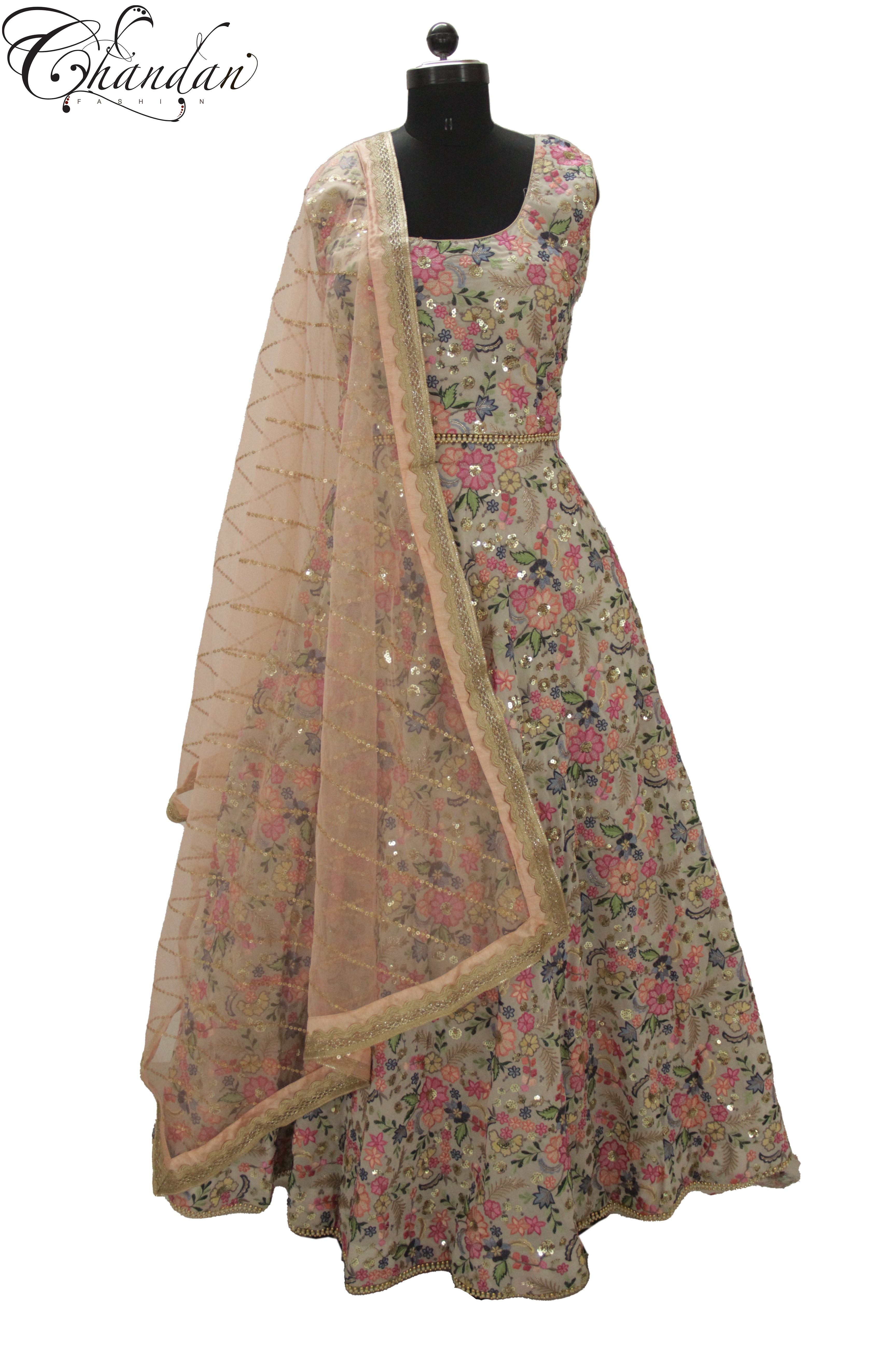 Floral Lehenga Choli With Contrast Dupatta