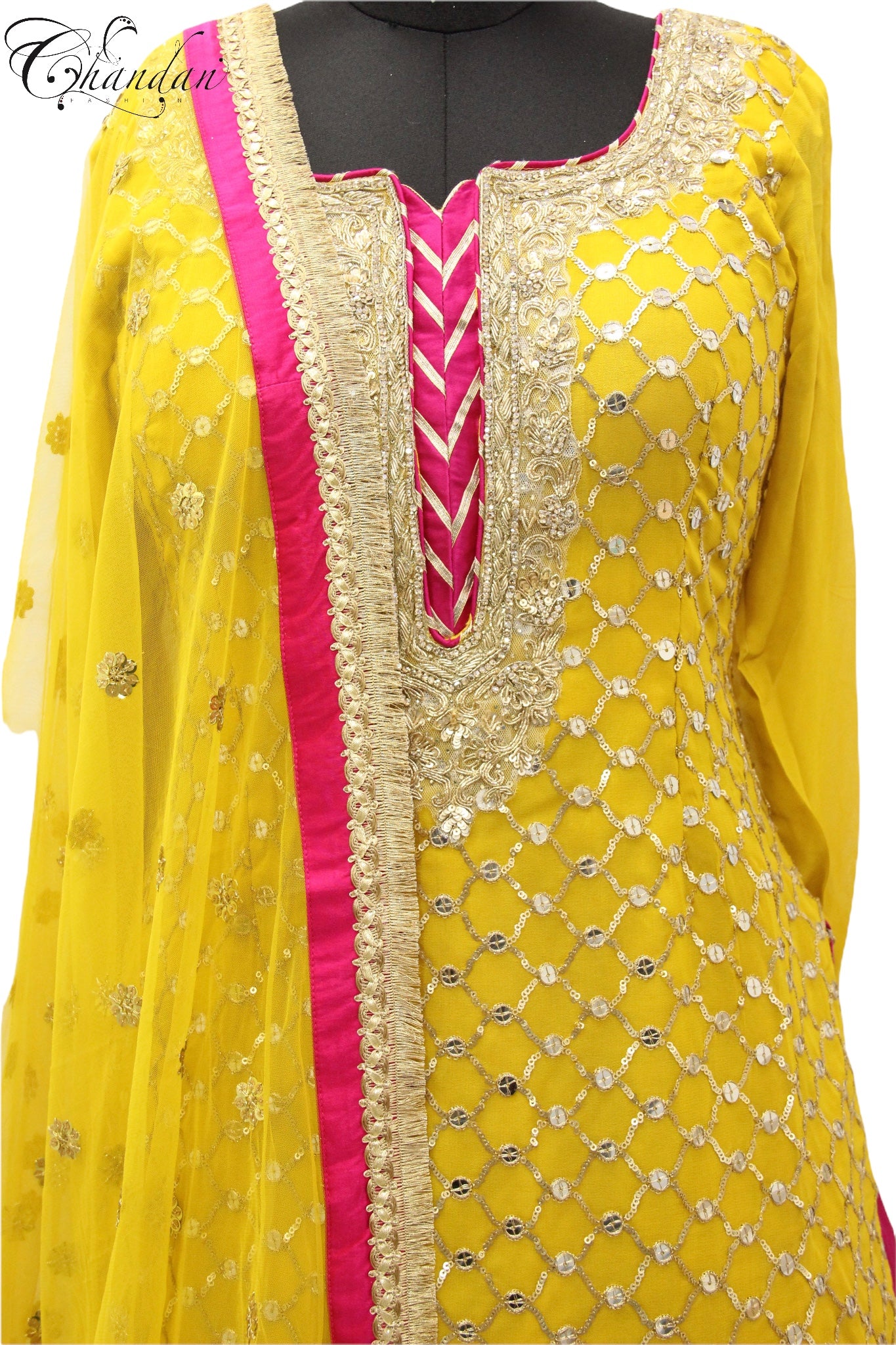 Salwar Suit With Golden Emb.