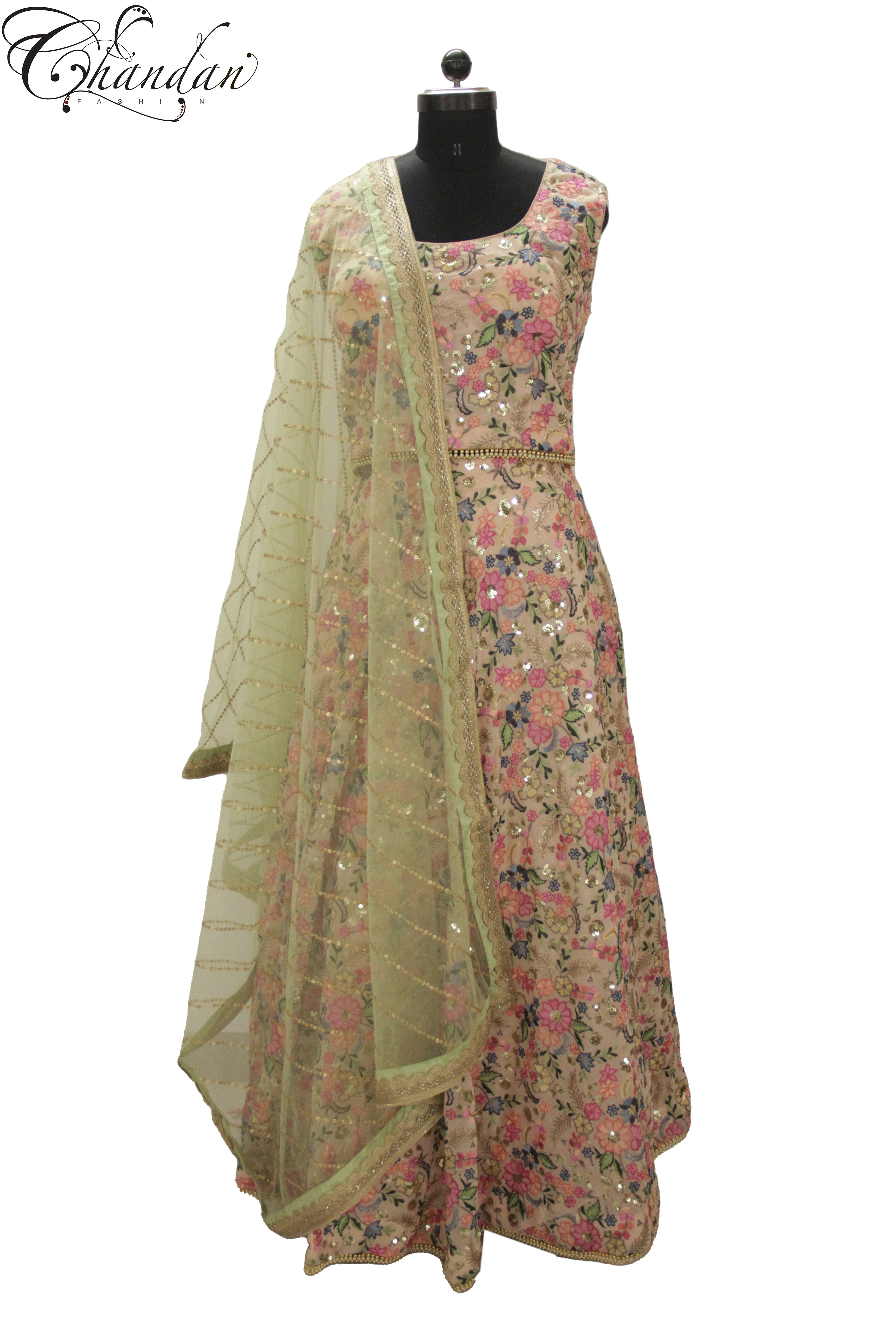 Floral Lehenga Choli With Contrast Dupatta