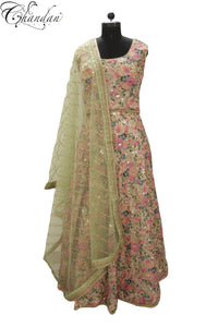 Floral Lehenga Choli With Contrast Dupatta