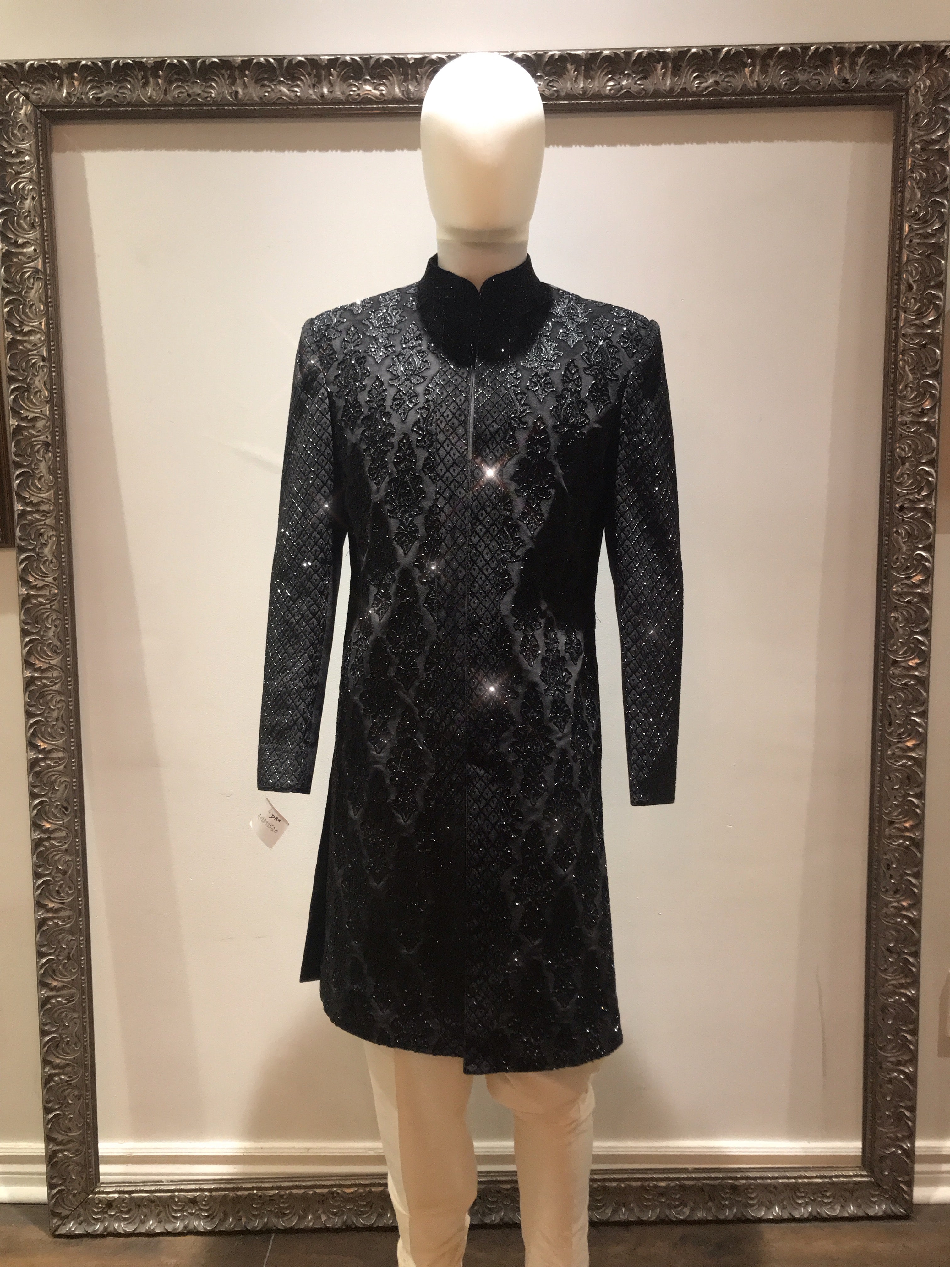 Black Crystal Sherwani